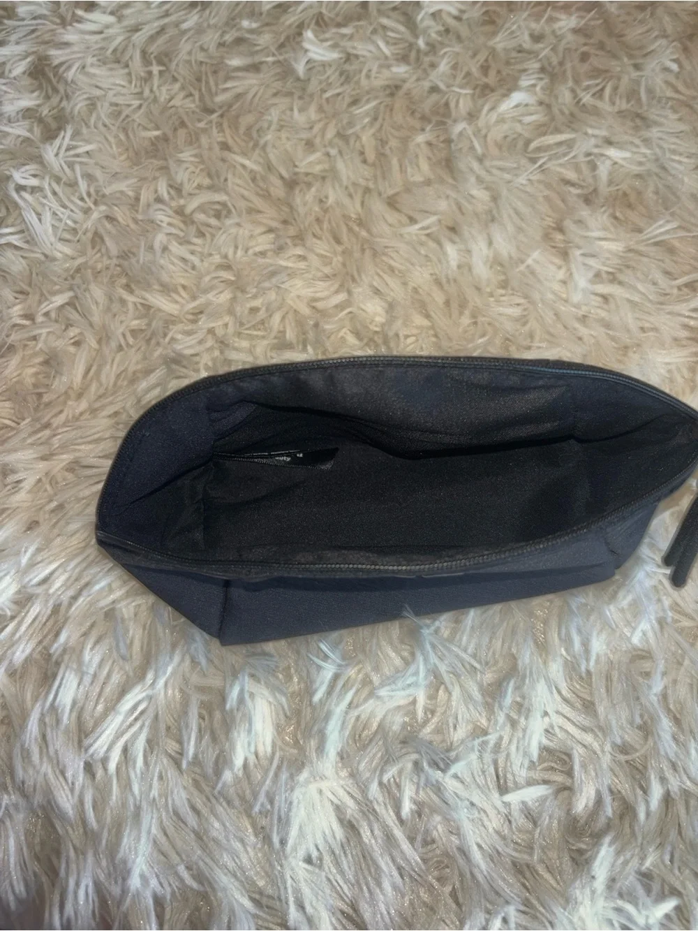 Giorgio Armani black nylon makeup bag NEW